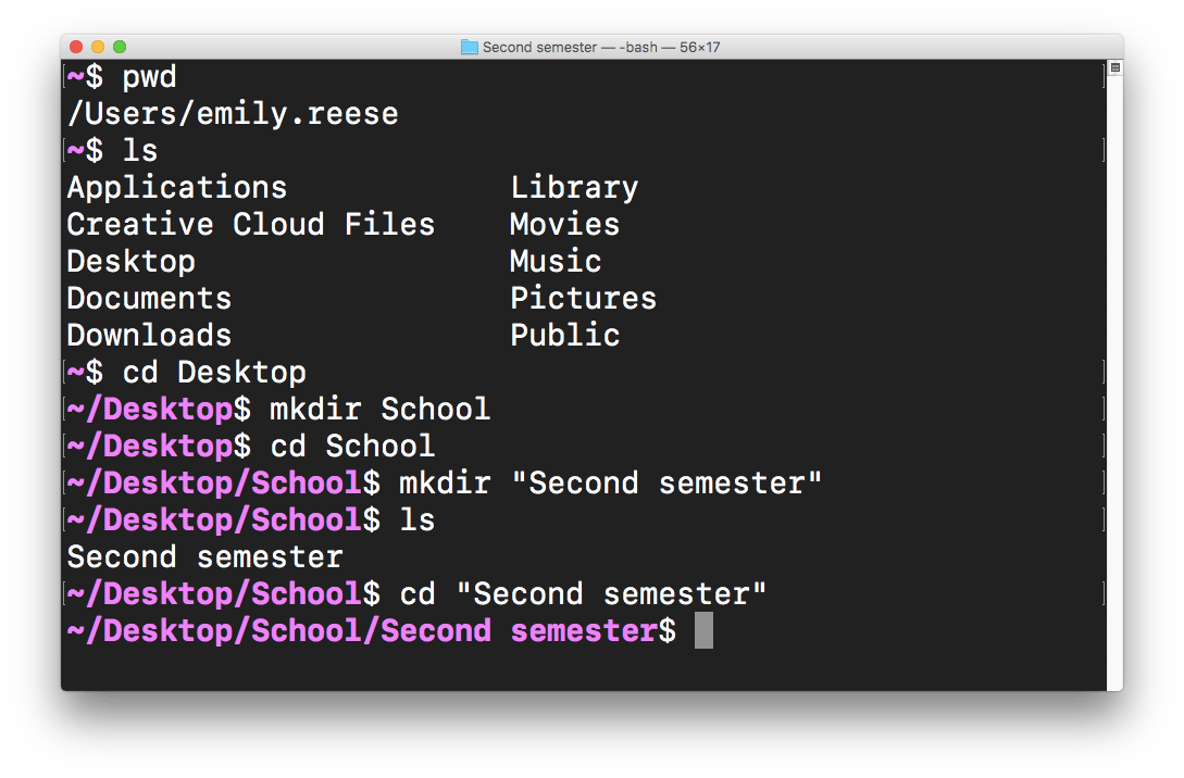 Create your first directory Learn the Command Line in Terminal